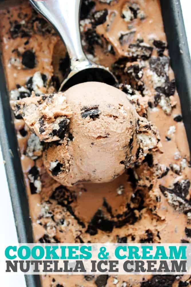 COOKIES & CREAM NUTELLA ICE CREAM - A Dash of Sanity