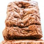 The combination of chocolate & cinnamon and the addition of a crunchy sugar coating makes this Chocolate Cinnamon Bread sliced