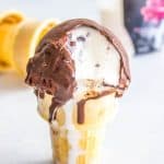 magic shell on ice cream in cone