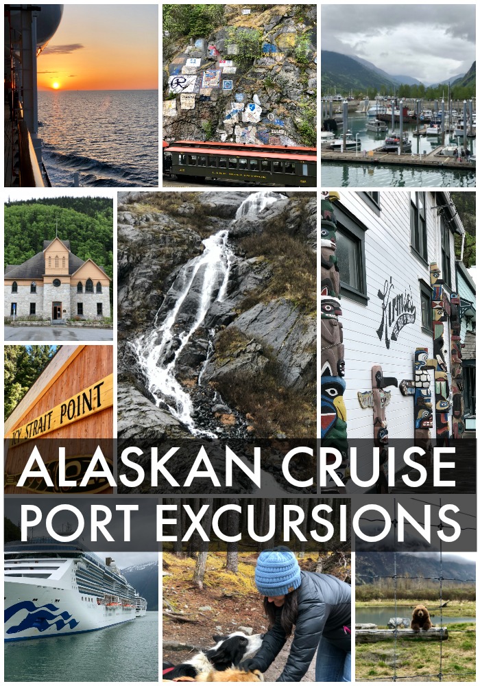 collage of photos from alaskan cruise port excursions