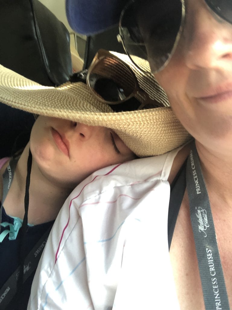 photo of jordan asleep on sandra's shoulder