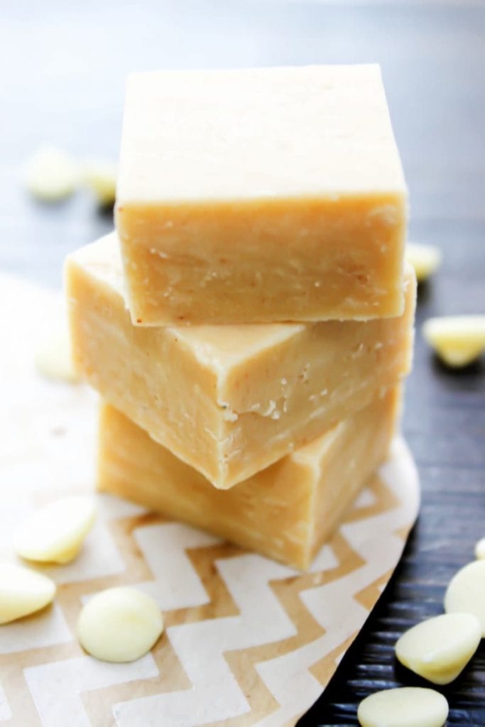 stack white chocolate peanut butter fudge
