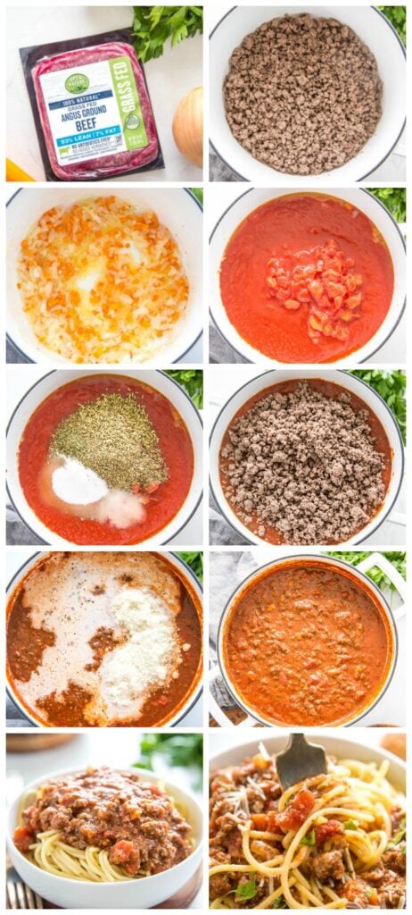 steps for making the spaghetti sauce