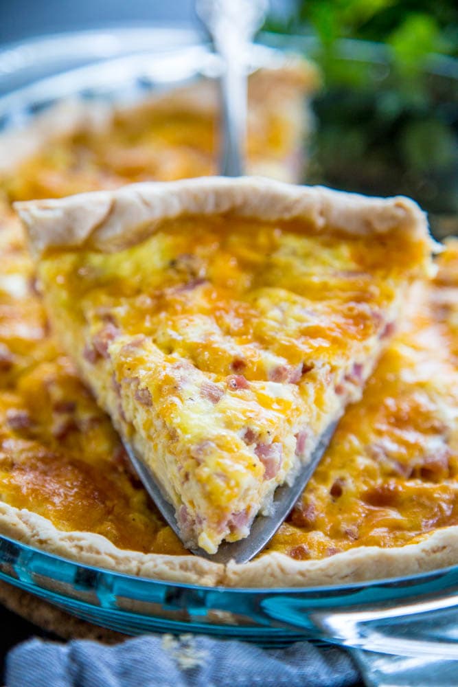 Ham and Cheese Quiche {EASIEST quiche!} - Chelsea's Messy Apron