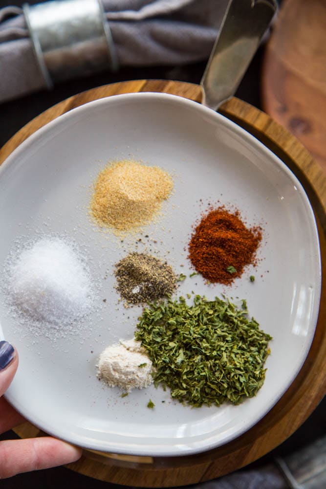 a plate with the spices on it