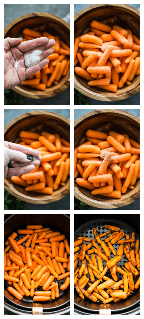 step by step directions on how to make air fryer carrots