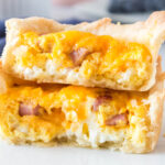 a stack of mini quiche