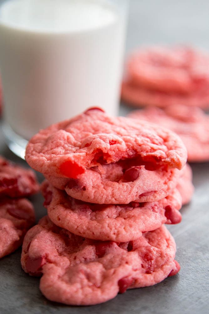 a stack of cherry cookies