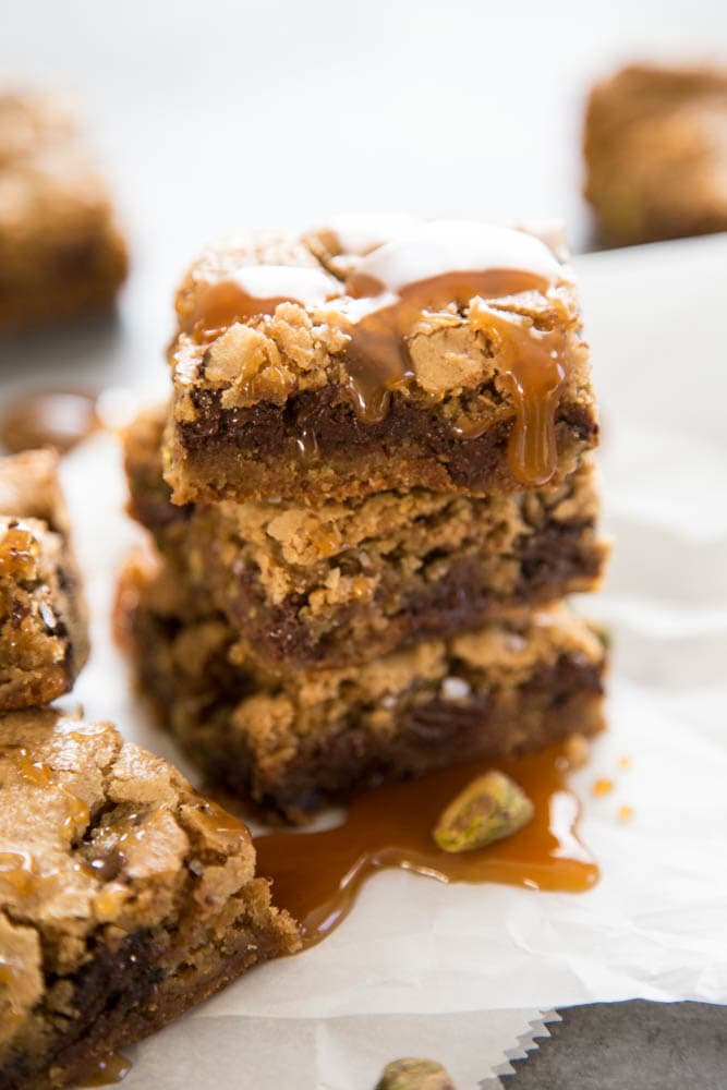 Dark Chocolate & Pistachio Cookie Bars Dash of Sanity