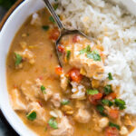 curry chicken in a bowl.