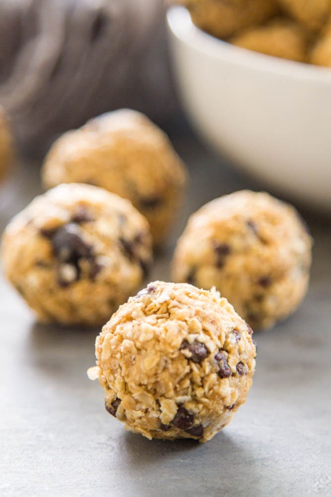 close-up shot of a protein ball.