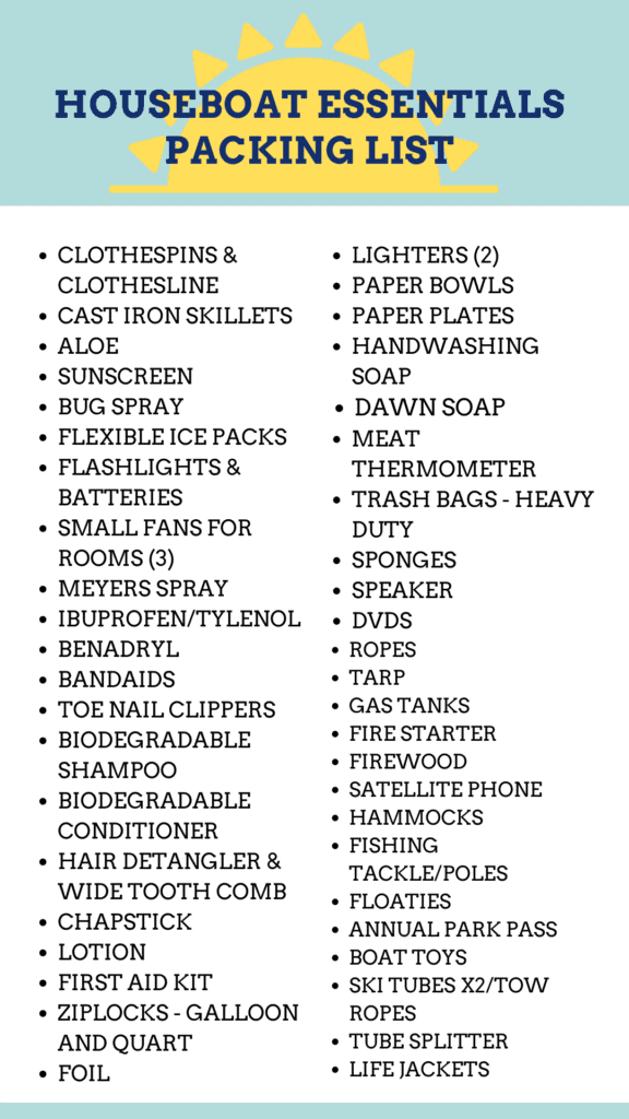 houseboat essentials info graphic.