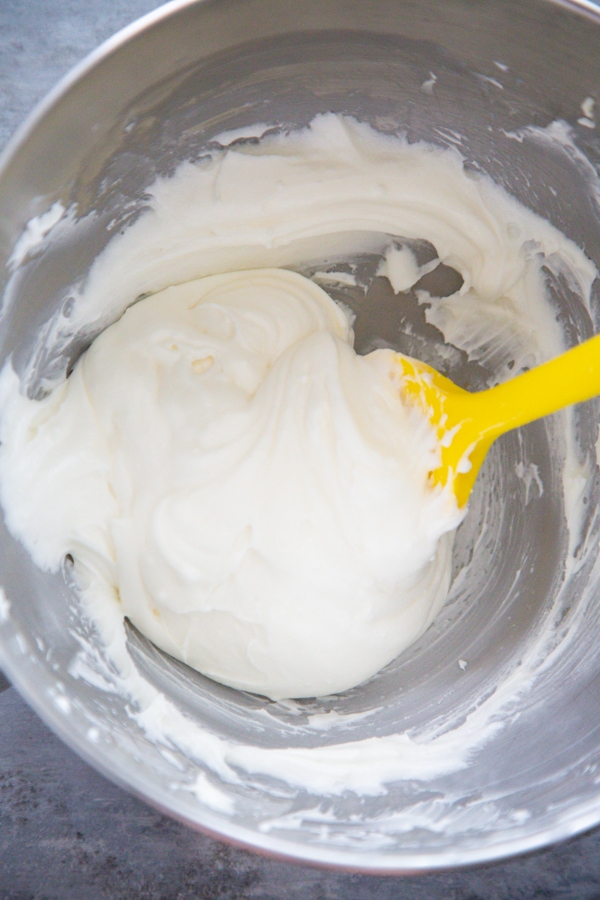 the ingredients being mixed in a bowl.