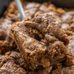 close up shot apple coffee cake
