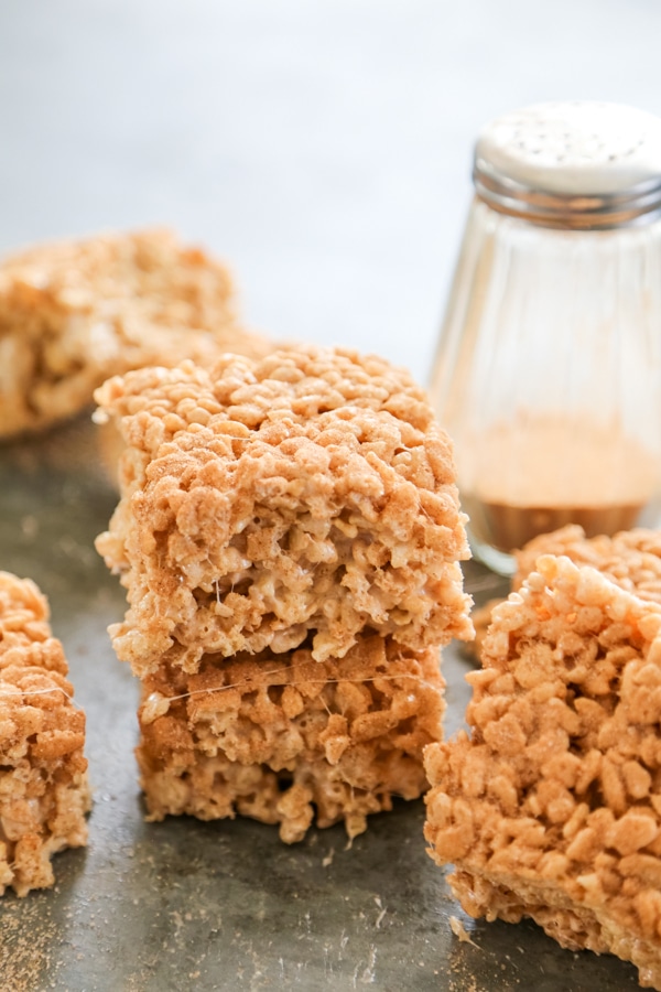 stacks of rice krispie treats.