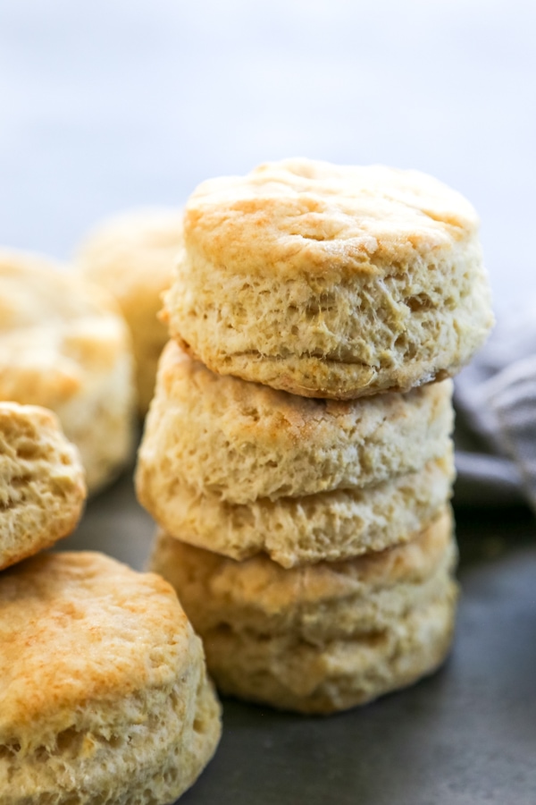 a stack of biscuits.