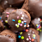brownie bites with sprinkles.