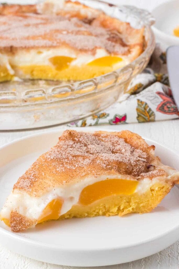 peaches and cream pie slice