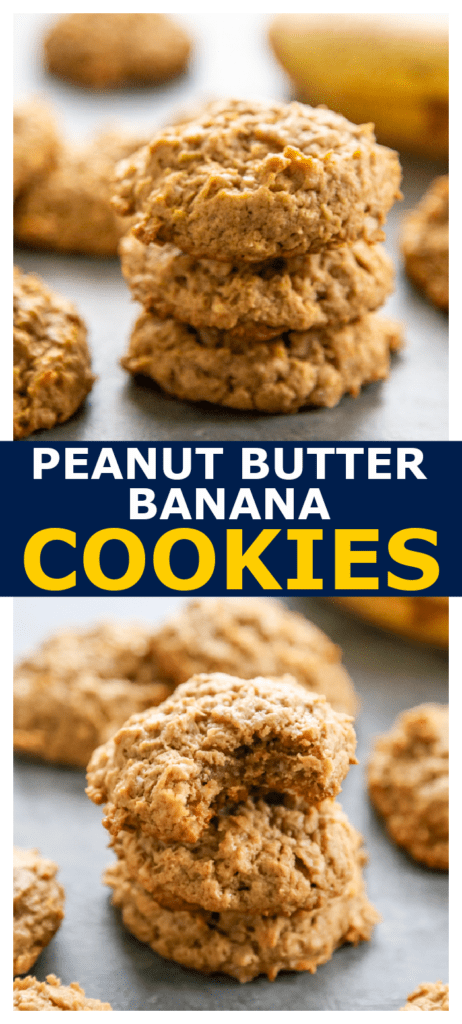 peanut butter banana cookies pinterest image.