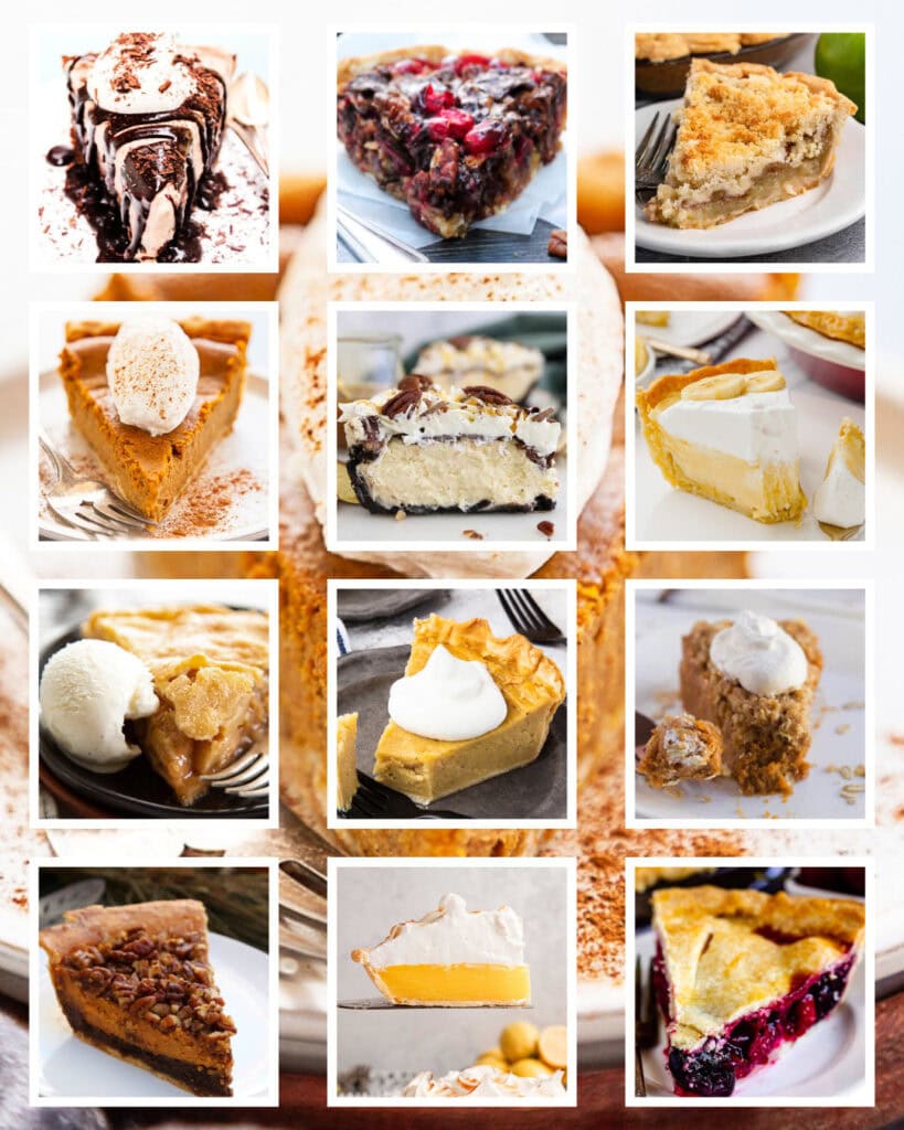 collage image of pie slices