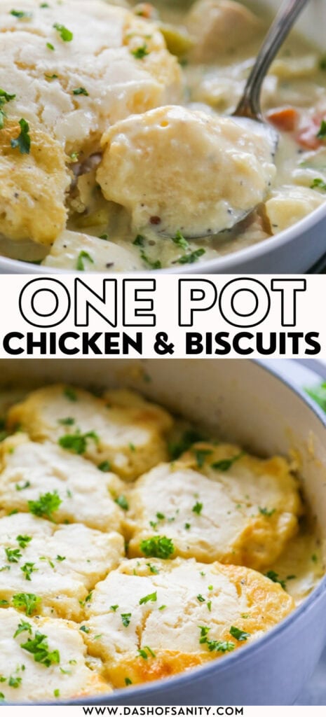 collage image of biscuits in pot with soup