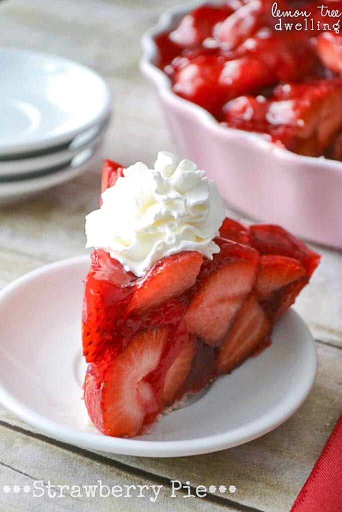 slice of strawberry pie