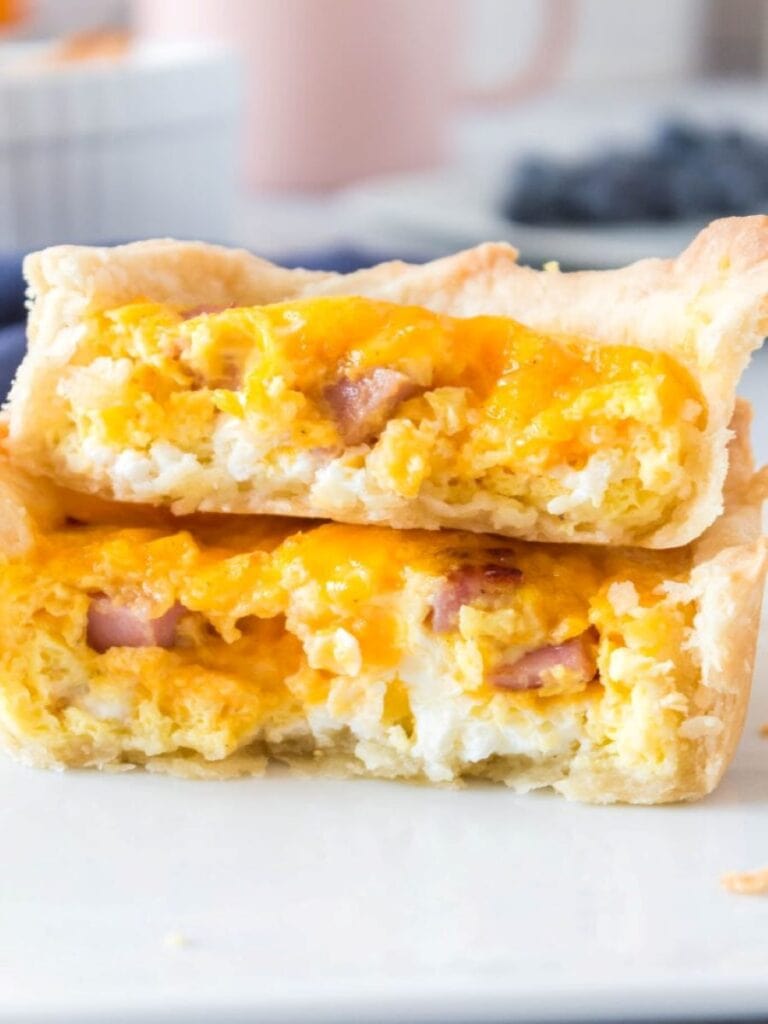 stack of mini quiche