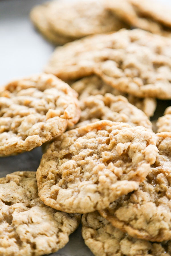 a pile of oatmeal cookies.