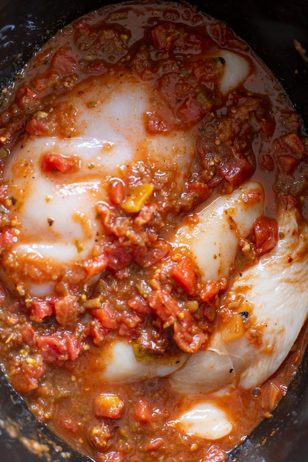 the ingredients in the slow cooker.