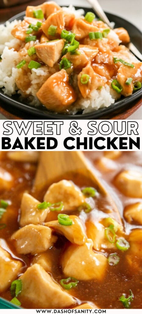 collage image of baked chicken