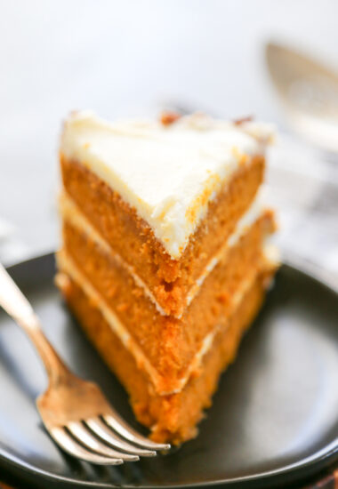 a slice of carrot cake.