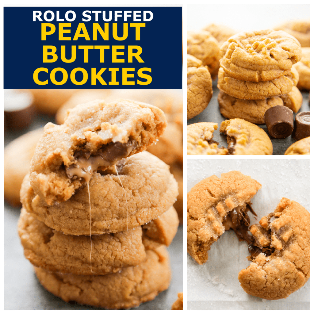 peanut butter rolo cookies pinterest collage.