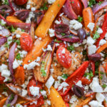 overhead shot of Skillet Mediterranean Chicken