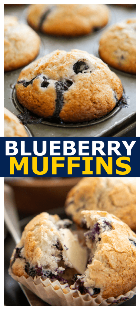 blueberry muffins pinterest image,