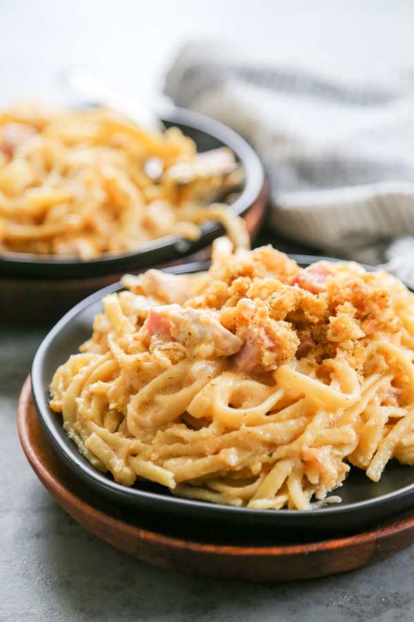 Creamy Chicken Cordon Bleu Pasta Bake