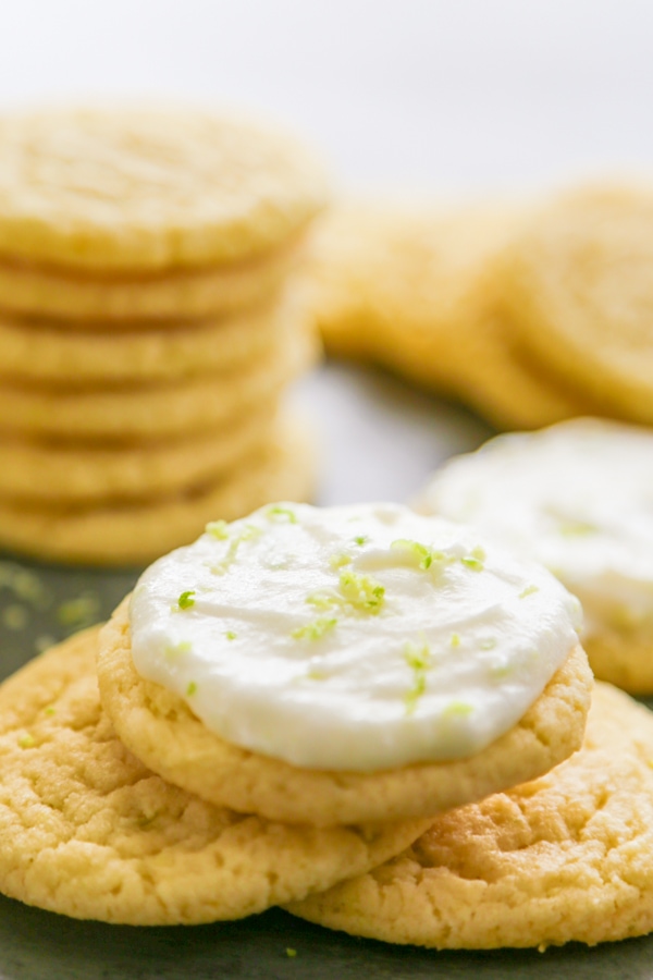 lime sugar cookies frosted and unfrosted