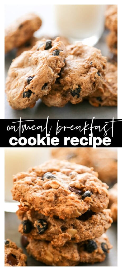 oatmeal breakfast cookies collage