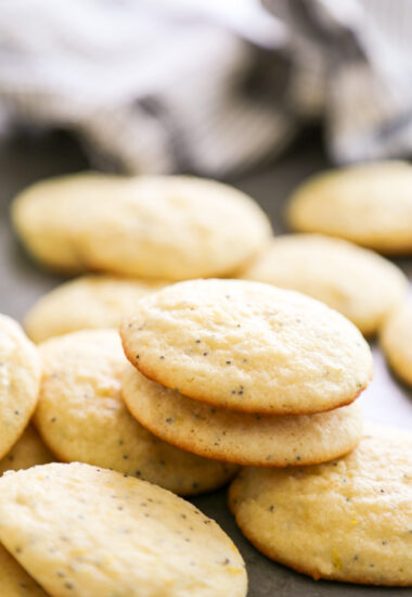 lemon cream cheese cookies with poppy seeds.
