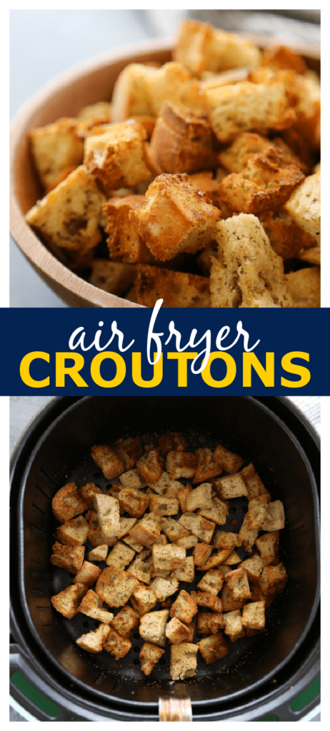 air fryer croutons pinterest image.