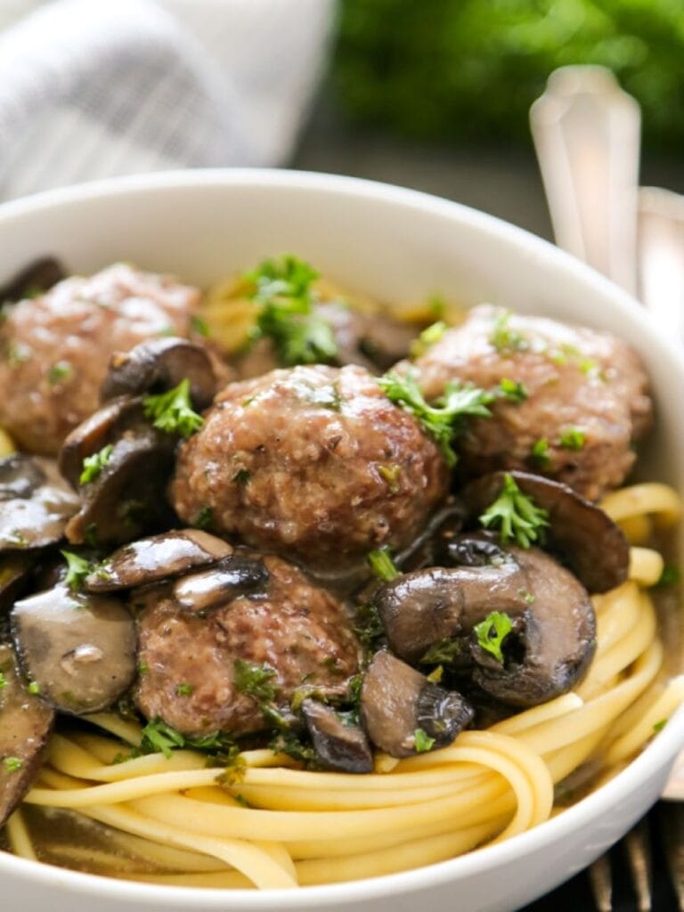 marasala meatballs with pasta