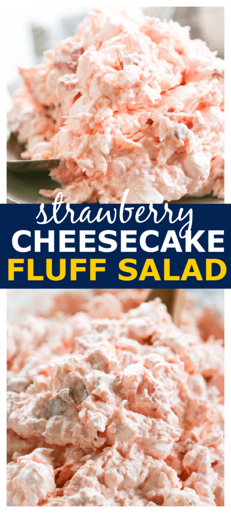 strawberry fluff salad pinterest image.