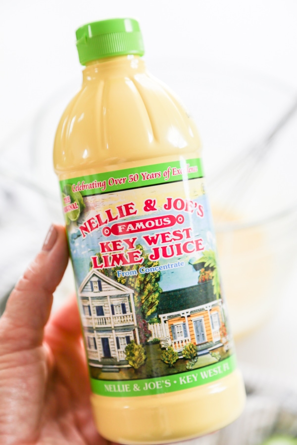 a bottle of key lime juice.