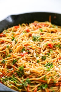 garlic noodle recipe in pan