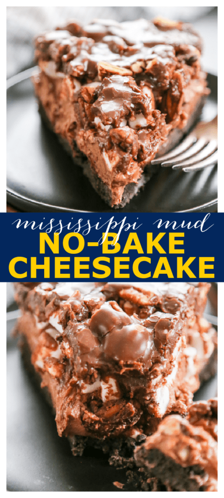 Mississippi Mud Pie Cheesecake pinterest image.