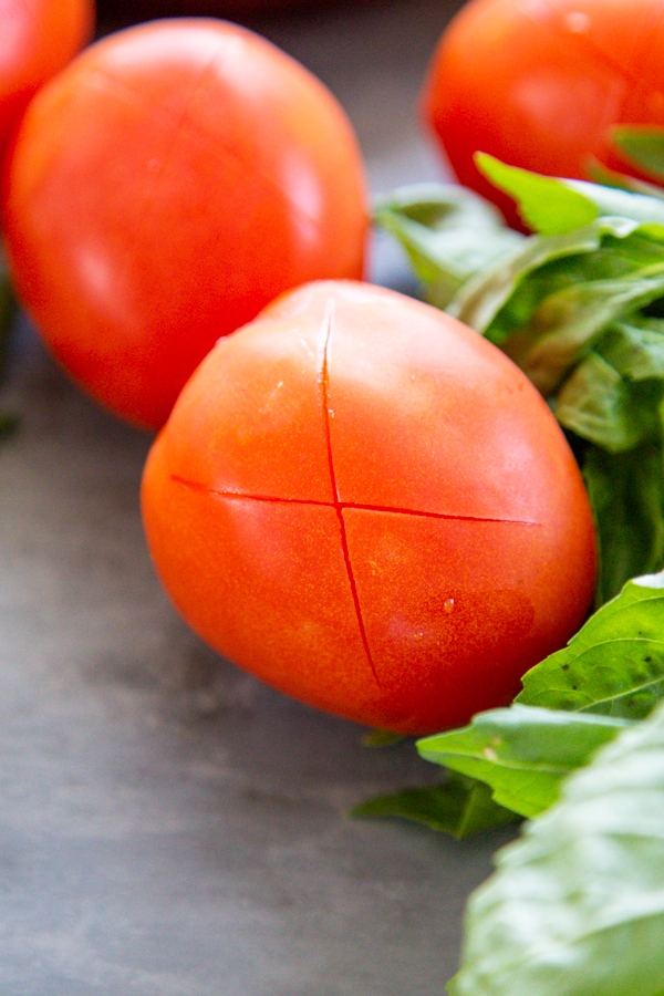 tomatoes with X put into them for blanching