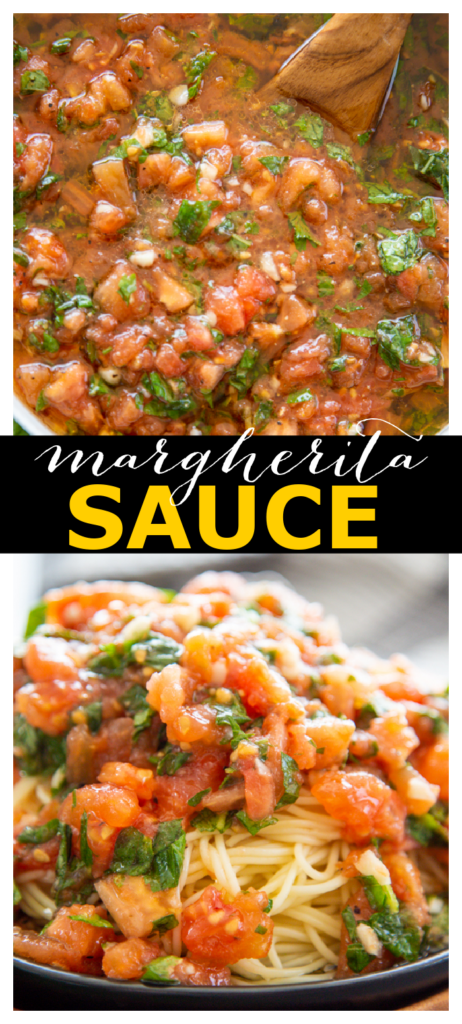 Margherita sauce collage image for pinterest