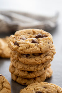 vegan chocolate chip cookies in a stack