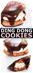 collage of ding dong cookies