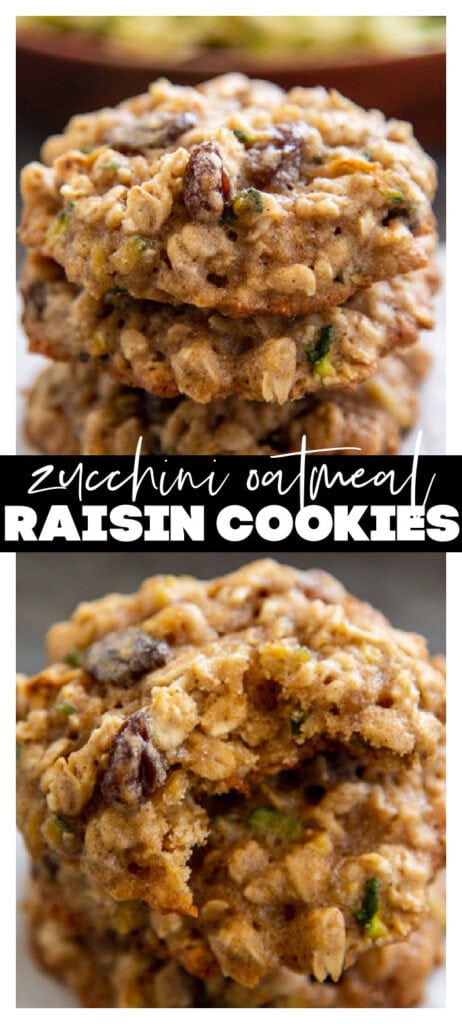 collage image zucchini oatmeal cookies
