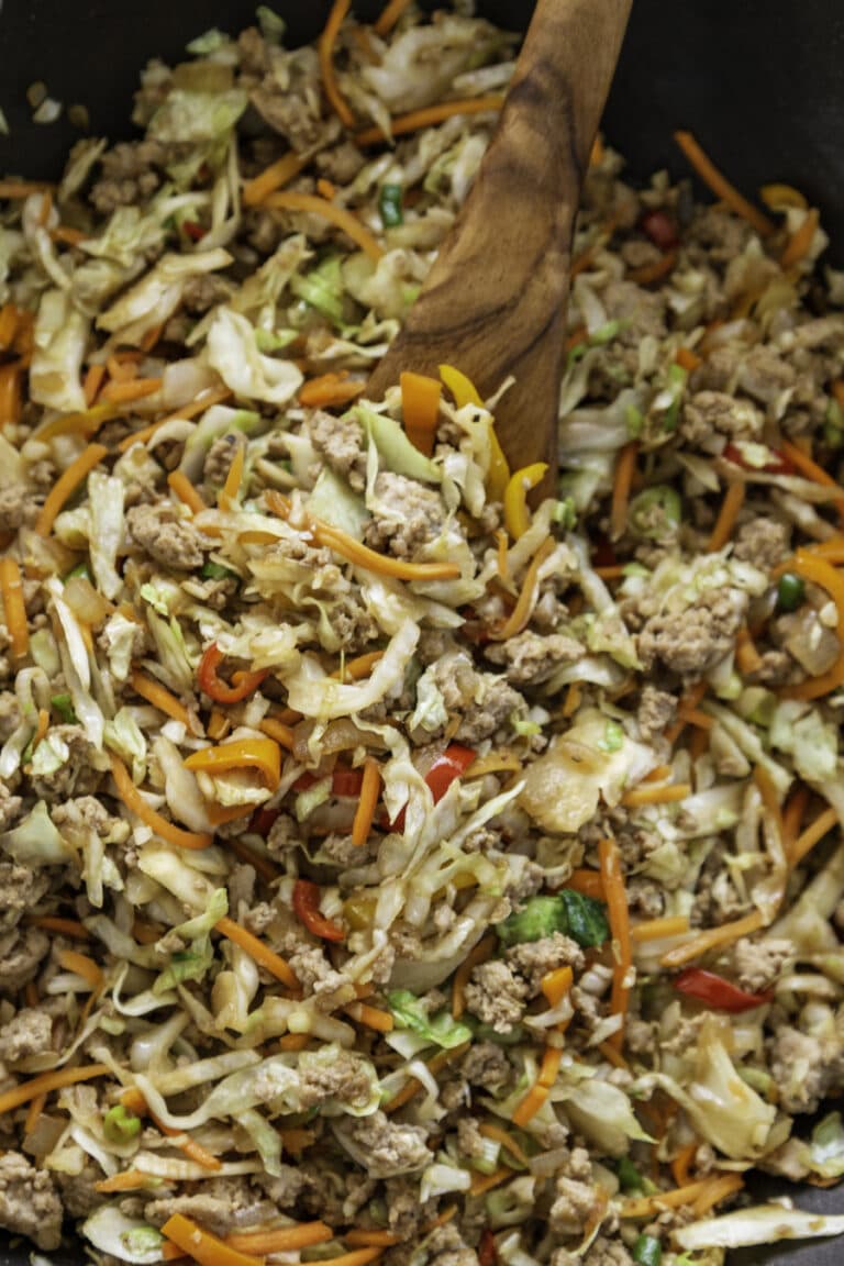 egg roll in a bowl recipe in a skilet